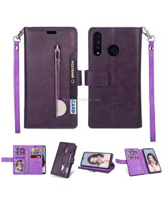 For Huawei P30 lite Multifunctional Zipper Horizontal Flip Leather Case with Holder & Wallet & 9 Card Slots & Lanyard