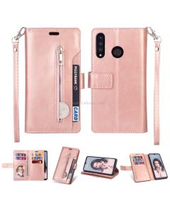 For Huawei P30 lite Multifunctional Zipper Horizontal Flip Leather Case with Holder & Wallet & 9 Card Slots & Lanyard