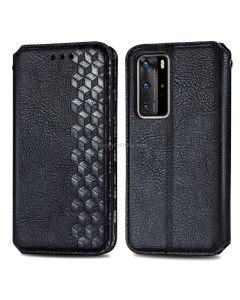 For Huawei P40 Pro Cubic Grid Pressed Horizontal Flip Magnetic PU Leather Case with Holder & Card Slots & Wallet