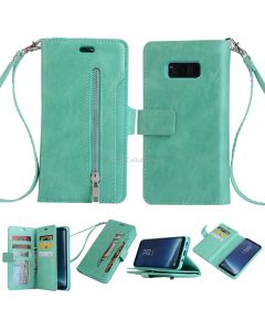 For Samsung Galaxy S8 Multifunctional Zipper Horizontal Flip Leather Case with Holder & Wallet & 9 Card Slots & Lanyard
