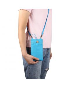 Universal Double Pocket Linen Mobile Phone Storage Shoulder Bag for iPhone 12 / 12 Pro / 12 Pro Max / Below 6.9 inch Smart Phones
