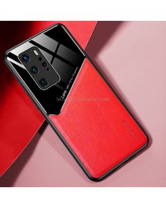 For Huawei P40 Pro All-inclusive Leather + Organic Glass Protective Case with Metal Iron Sheet