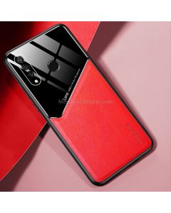 For Huawei P30 Lite All-inclusive Leather + Organic Glass Protective Case with Metal Iron Sheet