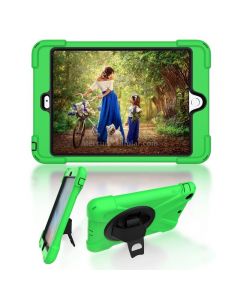 For iPad Mini 3 & 2 & 1 Shockproof Colorful Silicone + PC Protective Case with Holder & Hand Grip Strap