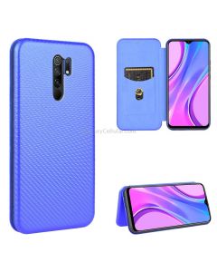 For Xiaomi Redmi 9 Carbon Fiber Texture Magnetic Horizontal Flip TPU + PC + PU Leather Case with Card Slot