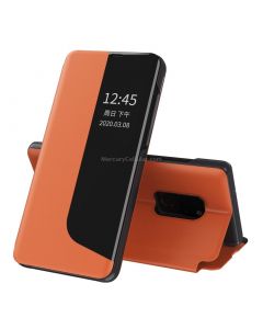 For Huawei Mate 20 Side Display Shockproof Horizontal Flip Leather Case with Holder & Call Answering Function & Sleep / Wake-up