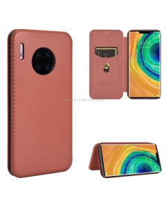 For Huawei Mate 30 Pro Carbon Fiber Texture Magnetic Horizontal Flip TPU + PC + PU Leather Case with Card Slot