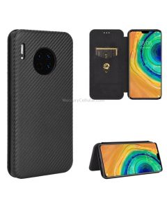For Huawei Mate 30 Carbon Fiber Texture Magnetic Horizontal Flip TPU + PC + PU Leather Case with Card Slot