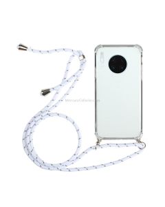 For Huawei Mate 30 Four-Corner Anti-Fall Transparent TPU Protective Case with Lanyard
