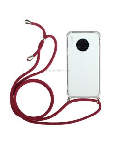 For Huawei Mate 30 Four-Corner Anti-Fall Transparent TPU Protective Case with Lanyard