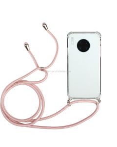 For Huawei Mate 30 Pro Four-Corner Anti-Fall Transparent TPU Protective Case with Lanyard
