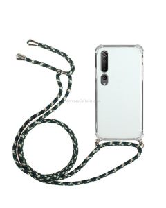 For Xiaomi Mi 10 Four-Corner Shockproof Transparent TPU Protective Case with Lanyard
