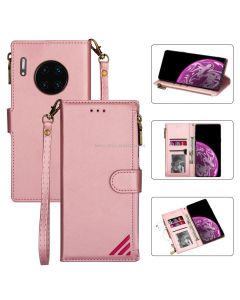 For Huawei Mate 30 Pro Zipper Multi-card Slots Horizontal Flip PU Leather Case with Holder & Card Slots & Wallet & Lanyard & Photo Frame