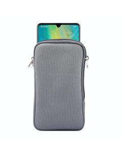Universal Elasticity Zipper Protective Case Storage Bag with Lanyard For Huawei Mate 20 X / 7.2 inch Smart Phones