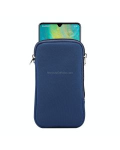 Universal Elasticity Zipper Protective Case Storage Bag with Lanyard For Huawei Mate 20 X / 7.2 inch Smart Phones