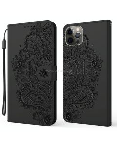 For iPhone 12 Pro Max Peacock Embossed Pattern Horizontal Flip Leather Case with Holder & Card Slots & Wallet & Lanyard