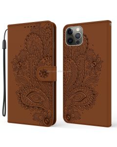 For iPhone 12 Pro Max Peacock Embossed Pattern Horizontal Flip Leather Case with Holder & Card Slots & Wallet & Lanyard