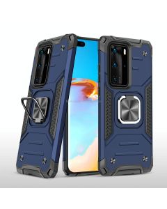 For Huawei P40 Pro Magnetic Armor Shockproof TPU + PC Case with Metal Ring Holder