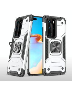 For Huawei P40 Pro Magnetic Armor Shockproof TPU + PC Case with Metal Ring Holder
