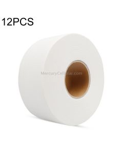 12 Rolls 580g Hotel Large Roll Toilet Paper 3 Layers Cored Big Plate Sanitary Paper