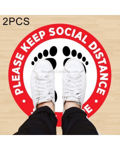 2 PCS Self-adhesive Waterproof PVC Epidemic Prevention Social Distance Floor Stickers, Length：43cm