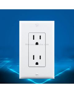 PC Double-connection Power Socket Switch, US Plug, Square White UL Two Opening Single Control