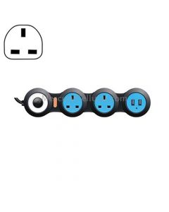 Charging Plug-in Wiring Board Creative Rotary Towline Board 13A Deformed Socket with USB, UK Plug, 3-Bit Socket