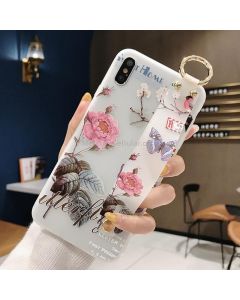 Flowers Pattern Wrist Strap Soft TPU Protective Case For Galaxy S9 Plus