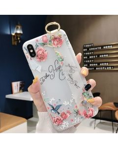 Flowers Pattern Wrist Strap Soft TPU Protective Case For Huawei P30 Pro
