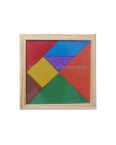 Baby Toy Fine Wooden Jigsaw Puzzle Small Size Tangram, Size: 11*11cm