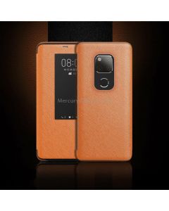 Cross Texture Horizontal Flip Leather Case for Huawei Mate 20 X, with Call Answering Function & Sleep / Wake-up