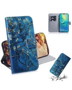 Apricot Flower Pattern Coloured Drawing Horizontal Flip Leather Case for Huawei Mate 20 X, with Holder & Card Slots & Wallet