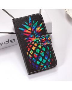 Colorful Pineapple Pattern Colored Drawing Horizontal Flip Leather Case for Huawei Mate 20 X, with Holder & Card Slots & Wallet & Lanyard