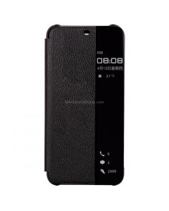 Litchi Texture Smart Horizontal Flip Leather Case for Huawei Mate 20 Lite, With Call Display ID