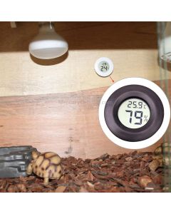 Digital Round Shaped Reptile Box Centigrade Thermometer & Hygrometer with Screen Display