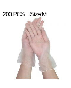 200 PCS Thicken Disposable Clear Food Grade PVC Powder-Free Insulation Waterproof Gloves, Size: M