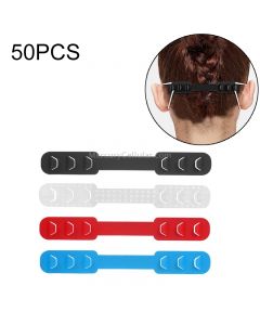 50 PCS Adjustable Face Mask Ear Band Rope Extension Buckle, Random Color Delivery