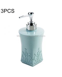 3 PCS Square Press Style Carved Shower Gel Hand Soap Fill Empty Bottle