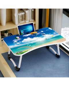 W-shaped Non-slip Legs Pattern Adjustable Folding Portable Laptop Desk with Card Slot