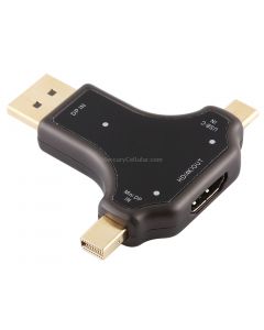 D63A DisplayPort + Mini DP + UCB-C / Type-C Male to HDMI Female 3 in 1 Adapter