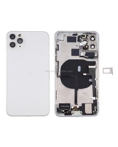 Battery Back Cover Assembly (with Side Keys & Power Button + Volume Button Flex Cable & Wireless Charging Module & Motor & Charging Port & Loud Speaker & Card Tray & Camera Lens Cover) for iPhone 11 Pro