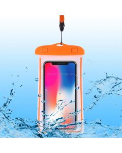 PVC Transparent Universal Luminous Waterproof Bag with Lanyard for Smart Phones below 6.0 inch