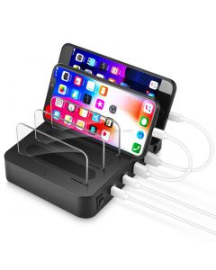 Multi-function AC 100V~240V Output 4 Ports USB-C / Type-C Double PD Detachable Charging Station Smart Charger,Support QC3.0