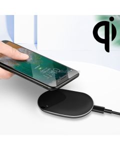 10W Max Fast Charging ABS Pad Qi Standard Wireless Charger with Indicator Light, CD-1054 10W Qi Standard High Speed Wireless Charger