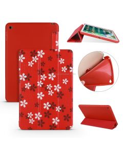 Sakura Pattern Horizontal Flip PU Leather Case for iPad Mini 2019, with Three-folding Holder & Honeycomb TPU Cover