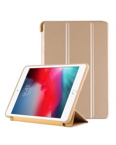 PU Plastic Bottom Case Foldable Deformation Left and Right Flip Leather Case with Three Fold Bracket & Smart Sleep for iPad mini 2019