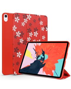Horizontal Flip Cherry Blossoms Pattern Colored Painted Leather Case for iPad Pro 11 inch