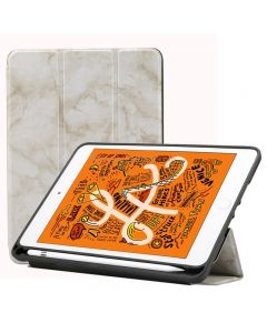 Marble Texture Pattern Horizontal Flip Leather Case for iPad Mini 2019, with Three-folding Holder & Pen Slot & Sleep / Wake-up Function