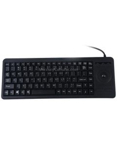 DS-8900 PS / 2 Interface Prevent Water Splashing Laser Engraving Character One-piece Wired Trackball Keyboard, Length: 1.5m