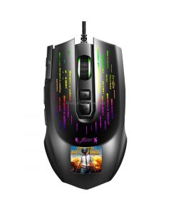 HXSJ J500 7 Keys RGB Programmable Display Screen Gaming Wired Mouse